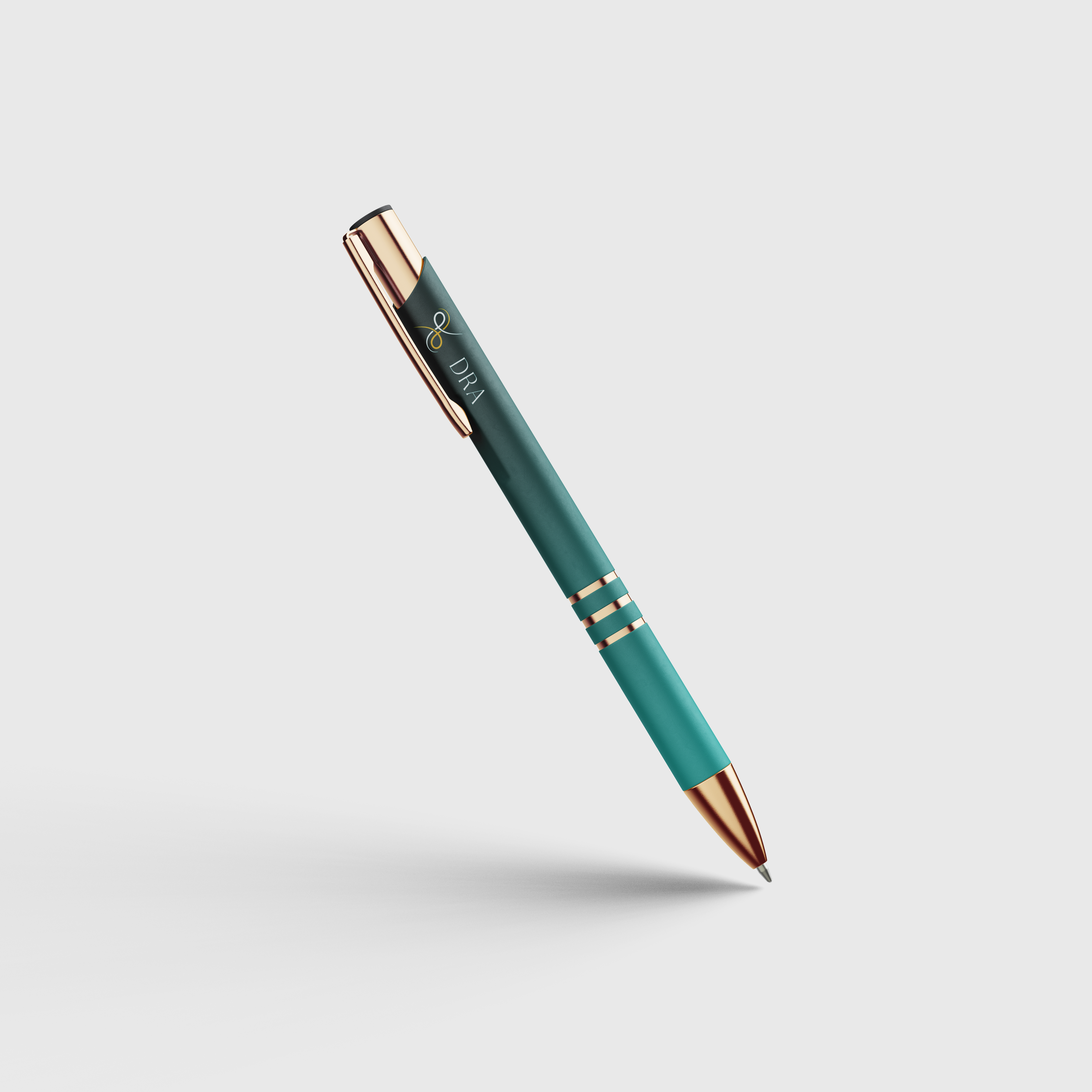 DRA symbol engraved on a branded pen