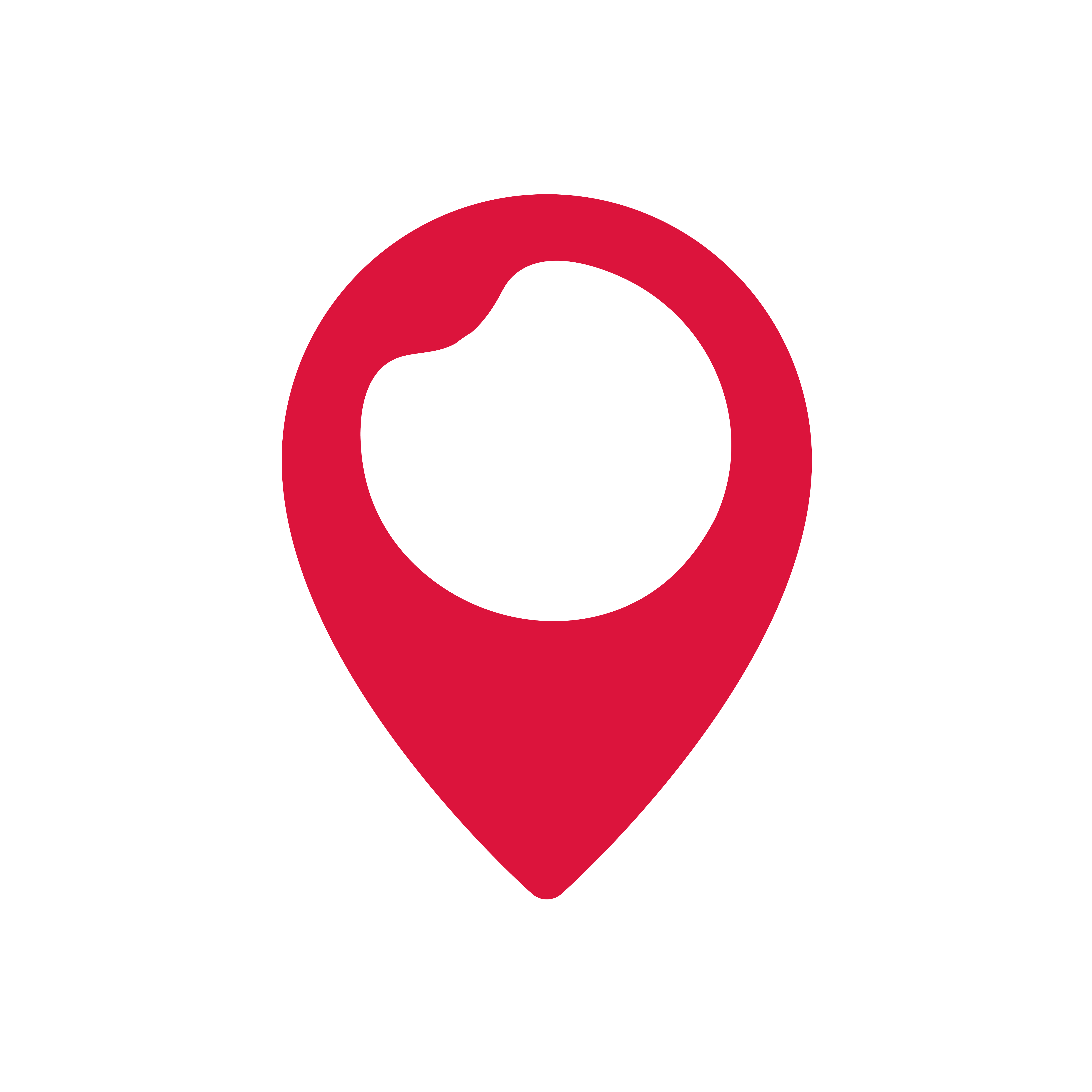 Map highlight icon with hidden doughnut dot